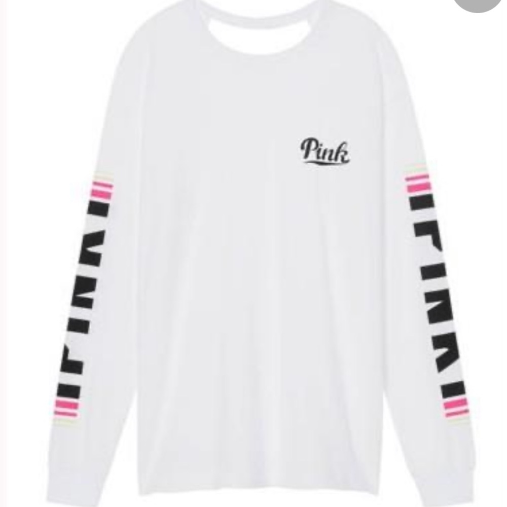VS PINK Open back White Long sleeve